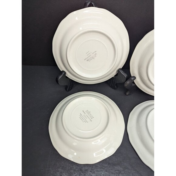 Mikasa French Countryside F9000 White Scalloped Edge 6 1/8" Saucer Set of 4 - Picture 6 of 9